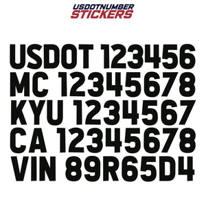 usdot mc kyu ca vin decal sticker