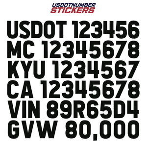 usdot mc kyu ca vin gvw decal sticker