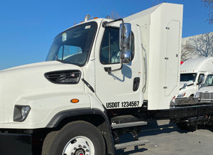usdot lettering decal on truck