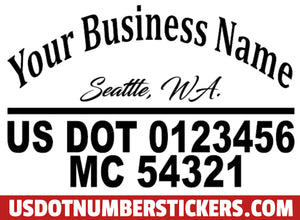 business name with usdot mc decal