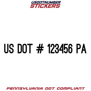 usdot stickers pennsylvania pa