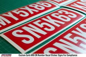 Carb ARB California Air Resources Board EIN Label Decal Sticker Signs For Compliance