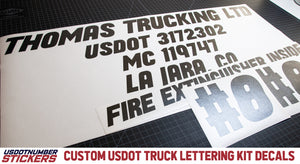 USDOT Number Decal Lettering Kit Stickers | Combine All Of Your Trucking Decals Into A Package & Be USDOT Number Compliant