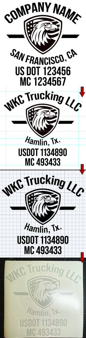 Custom USDOT Number Decal Sticker Templates | Combine Your US DOT & MC Number with Your Company Name With A Beautiful Design Template Decal