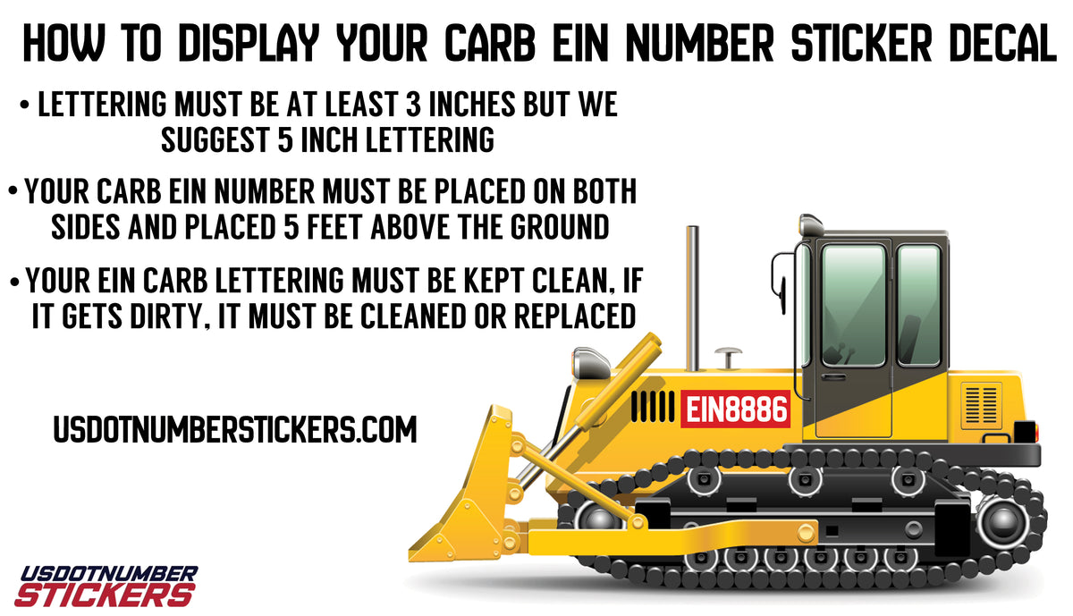 How To Display Your CARB EIN Number Sticker Decals USDOT NUMBER STICKERS