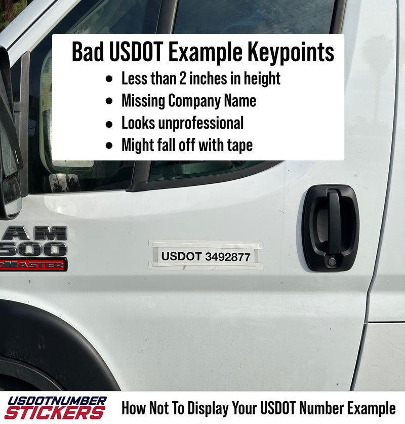 How NOT To Display Your USDOT Number on Your CMV – USDOT NUMBER STICKERS