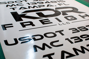 Shop The Best USDOT (DOT) Number Sticker Decal Lettering Signs Online!