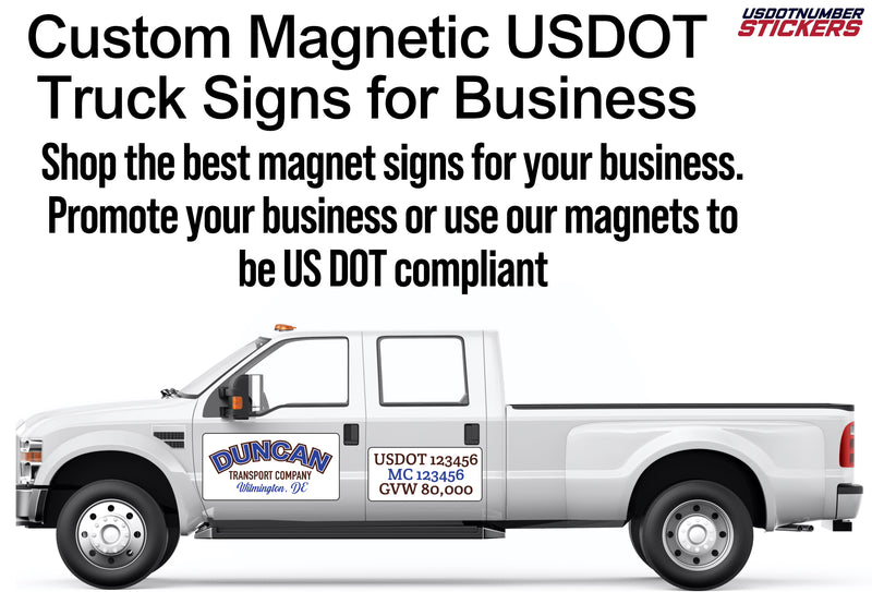 Custom Magnetic USDOT Truck Signs for Business – USDOT NUMBER STICKERS