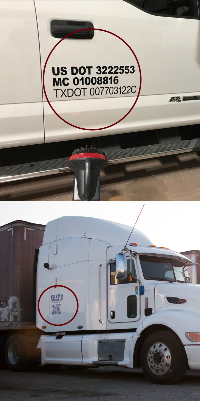 Where Do I Display My US DOT & Regulation Numbers Stickers? – USDOT ...