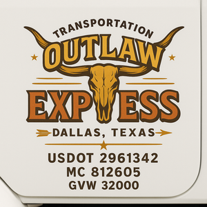 Custom Designed Trucking Door Decal Template Decals