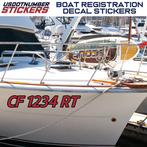 Boat Registration Number Sticker Decal