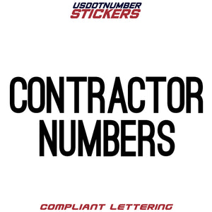 Contractor Numbers