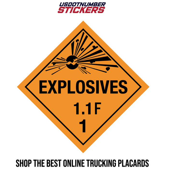 Class 1.1F Explosive Division Placard