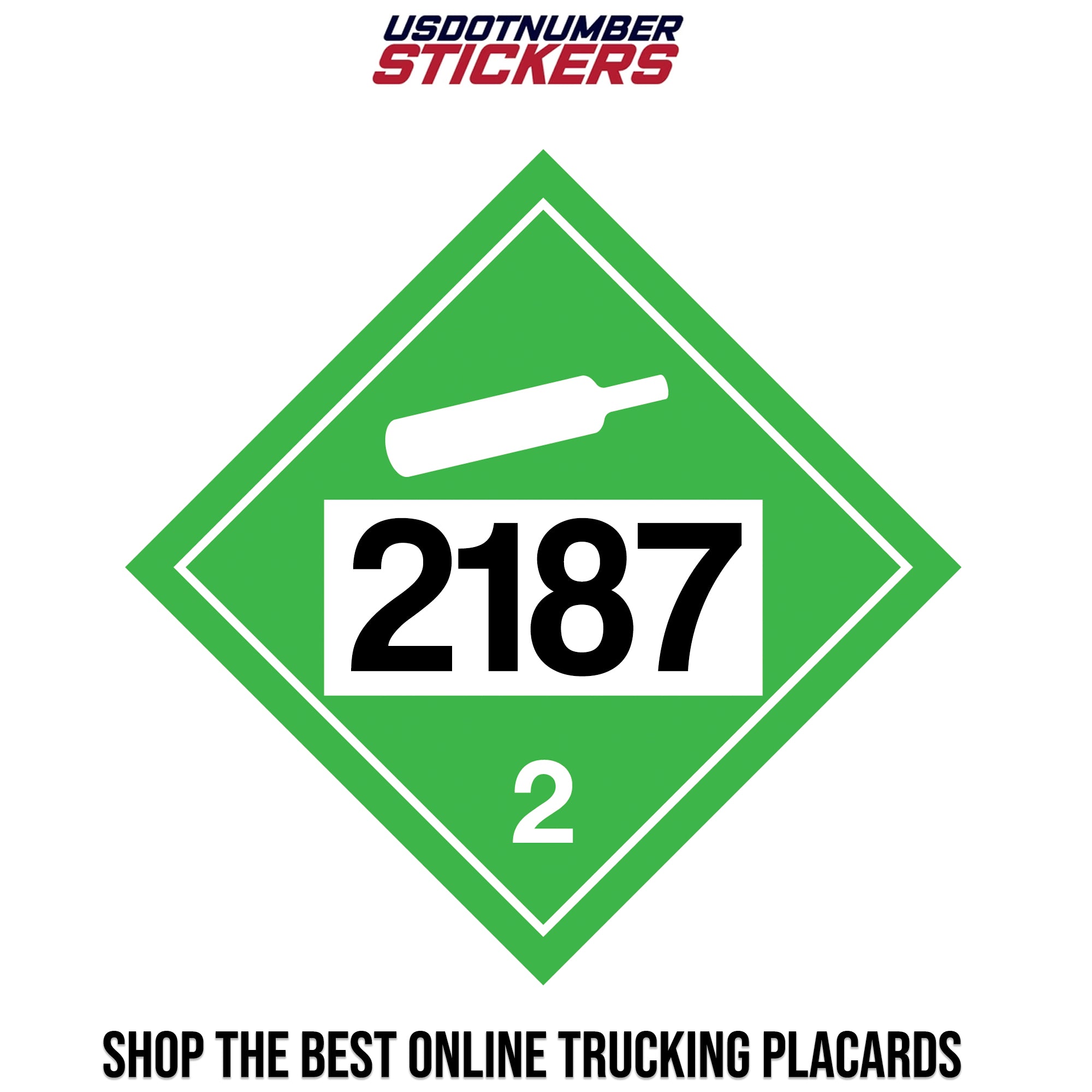 Class 2 Non-Flammable Gas UN #2187 Placard – USDOT NUMBER