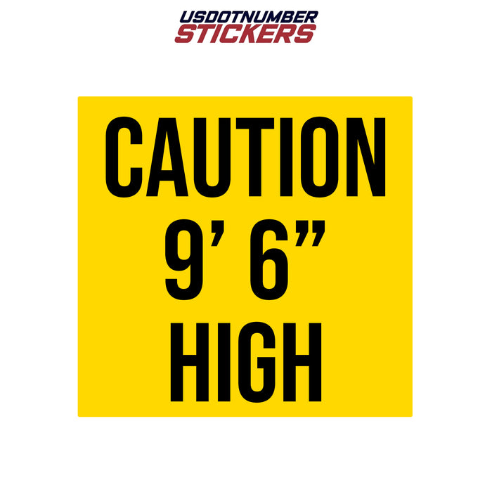 Custom Caution High Shipping Container Height Number Decal Sticker Label