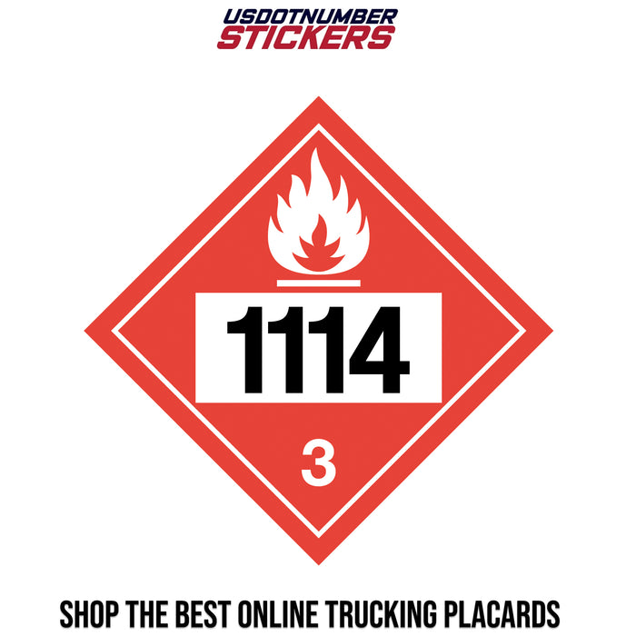 Class 3 Flammable Liquid UN #1114 Placard