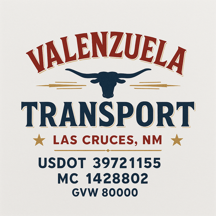 Custom Truck Door Decal Sticker Sign For Trucking, Transport, Logistics, Work Trucks, Semi Trucks With USDOT, MC, CA, KYU, VIN, GVW Regulation Numbers (Set of 2)