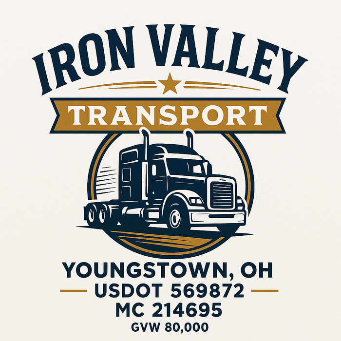 Custom Truck Door Decal Sticker Sign For Trucking, Transport, Logistics, Work Trucks, Semi Trucks With USDOT, MC, CA, KYU, VIN, GVW Regulation Numbers (Set of 2)