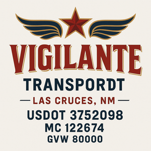 Custom Truck Door Decal Sticker Sign For Trucking, Transport, Logistics, Work Trucks, Semi Trucks With USDOT, MC, CA, KYU, VIN, GVW Regulation Numbers (Set of 2)