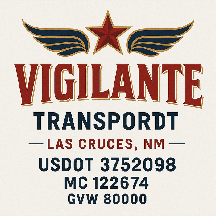 Custom Truck Door Decal Sticker Sign For Trucking, Transport, Logistics, Work Trucks, Semi Trucks With USDOT, MC, CA, KYU, VIN, GVW Regulation Numbers (Set of 2)