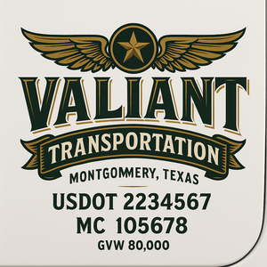 Custom Truck Door Decal Sticker Sign For Trucking, Transport, Logistics, Work Trucks, Semi Trucks With USDOT, MC, CA, KYU, VIN, GVW Regulation Numbers (Set of 2)