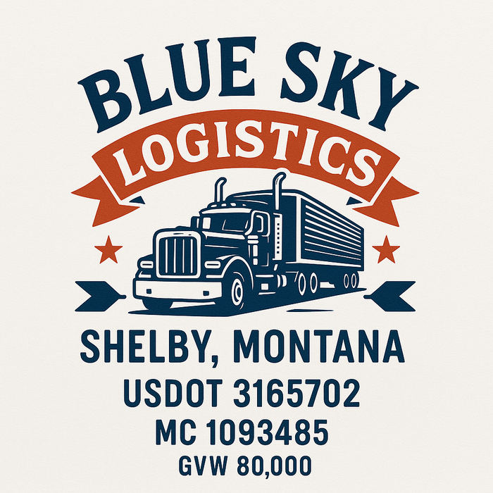 Custom Truck Door Decal Sticker Sign For Trucking, Transport, Logistics, Work Trucks, Semi Trucks With USDOT, MC, CA, KYU, VIN, GVW Regulation Numbers (Set of 2)