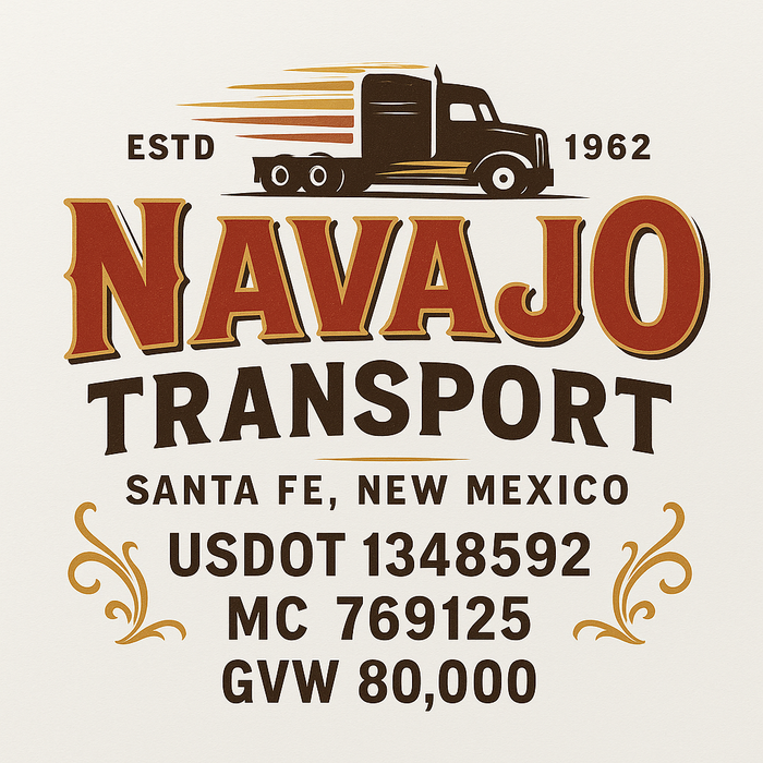 Custom Truck Door Decal Sticker Sign For Trucking, Transport, Logistics, Work Trucks, Semi Trucks With USDOT, MC, CA, KYU, VIN, GVW Regulation Numbers (Set of 2)
