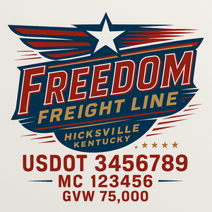 Custom Truck Door Decal Sticker Sign For Trucking, Transport, Logistics, Work Trucks, Semi Trucks With USDOT, MC, CA, KYU, VIN, GVW Regulation Numbers (Set of 2)