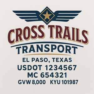 Custom Truck Door Decal Sticker Sign For Trucking, Transport, Logistics, Work Trucks, Semi Trucks With USDOT, MC, CA, KYU, VIN, GVW Regulation Numbers (Set of 2)
