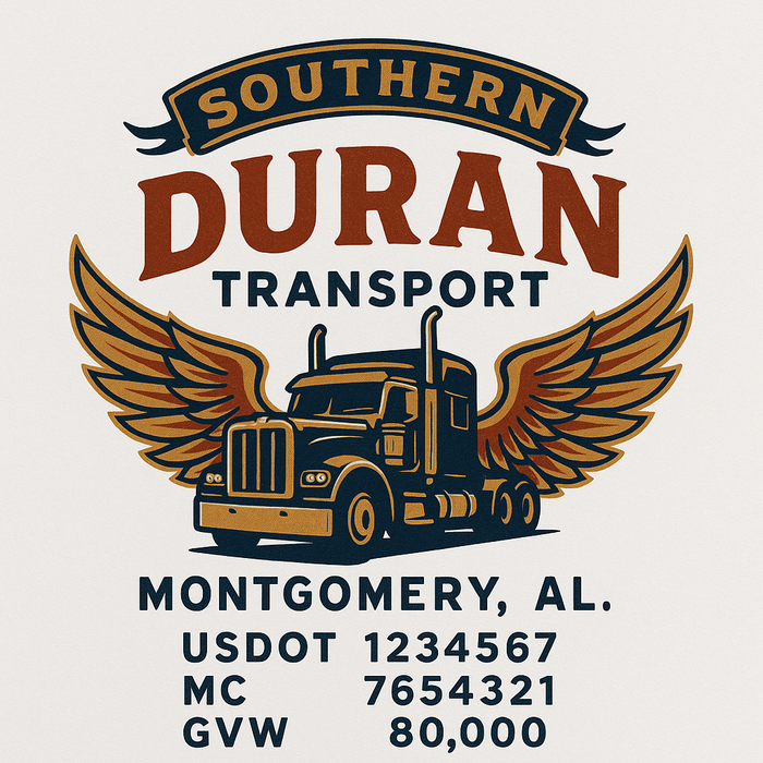 Custom Truck Door Decal Sticker Sign For Trucking, Transport, Logistics, Work Trucks, Semi Trucks With USDOT, MC, CA, KYU, VIN, GVW Regulation Numbers (Set of 2)