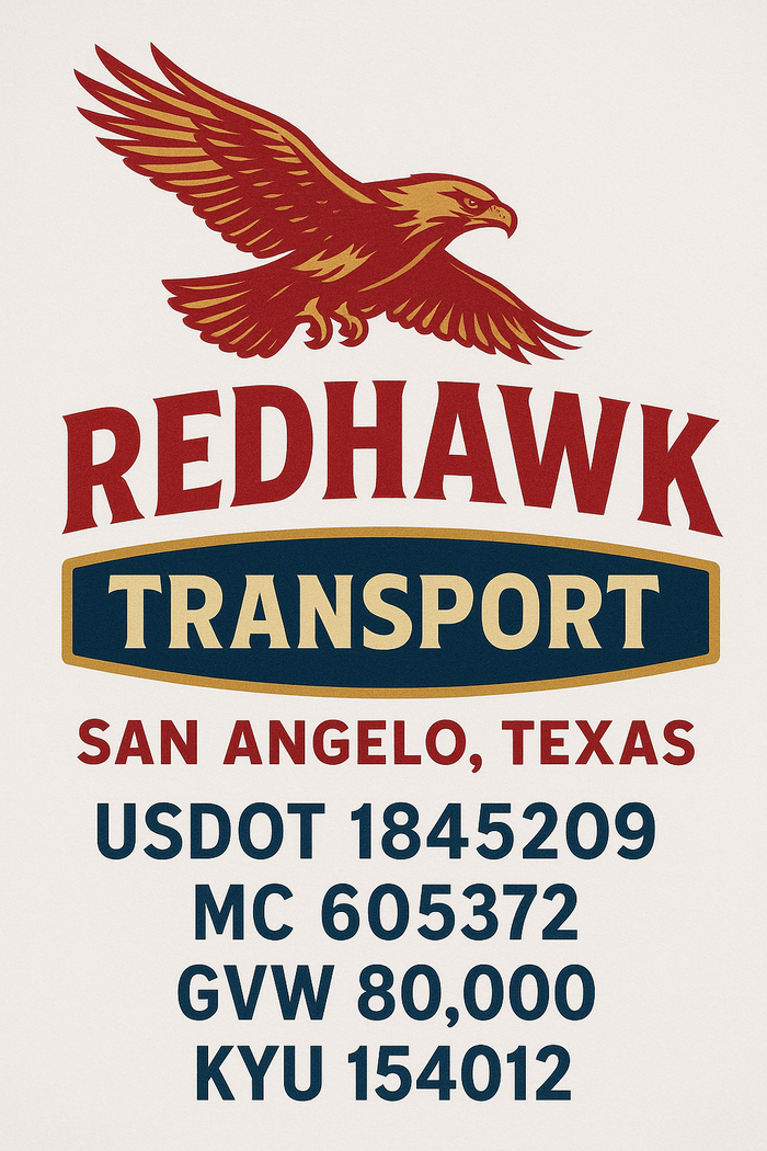 Custom Truck Door Decal Sticker Sign For Trucking, Transport, Logistics, Work Trucks, Semi Trucks With USDOT, MC, CA, KYU, VIN, GVW Regulation Numbers (Set of 2)