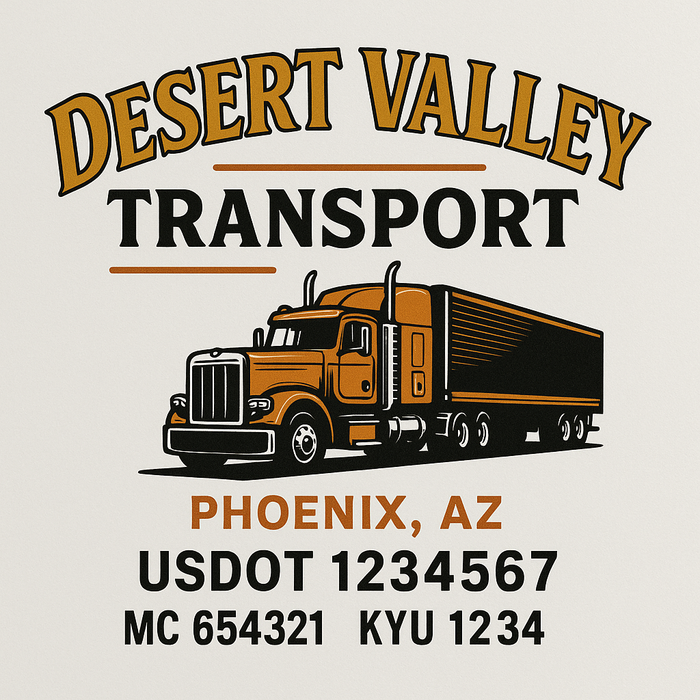 Custom Truck Door Decal Sticker Sign For Trucking, Transport, Logistics, Work Trucks, Semi Trucks With USDOT, MC, CA, KYU, VIN, GVW Regulation Numbers (Set of 2)