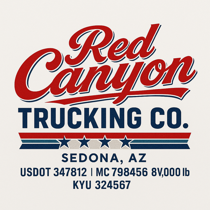 Custom Truck Door Decal Sticker Sign For Trucking, Transport, Logistics, Work Trucks, Semi Trucks With USDOT, MC, CA, KYU, VIN, GVW Regulation Numbers (Set of 2)