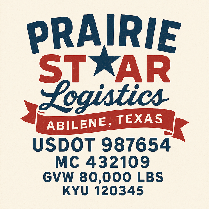 Custom Truck Door Decal Sticker Sign For Trucking, Transport, Logistics, Work Trucks, Semi Trucks With USDOT, MC, CA, KYU, VIN, GVW Regulation Numbers (Set of 2)