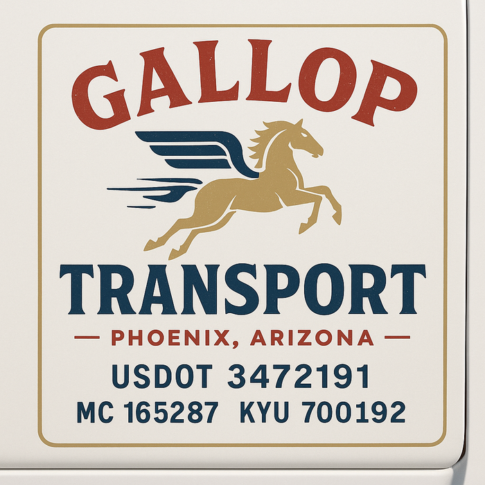 Custom Truck Door Decal Sticker Sign For Trucking, Transport, Logistics, Work Trucks, Semi Trucks With USDOT, MC, CA, KYU, VIN, GVW Regulation Numbers (Set of 2)