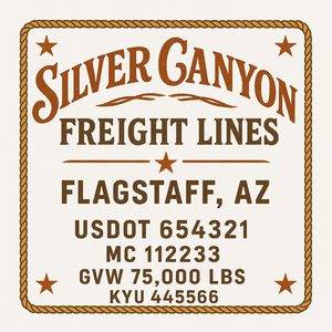 Custom Truck Door Decal Sticker Sign For Trucking, Transport, Logistics, Work Trucks, Semi Trucks With USDOT, MC, CA, KYU, VIN, GVW Regulation Numbers (Set of 2)