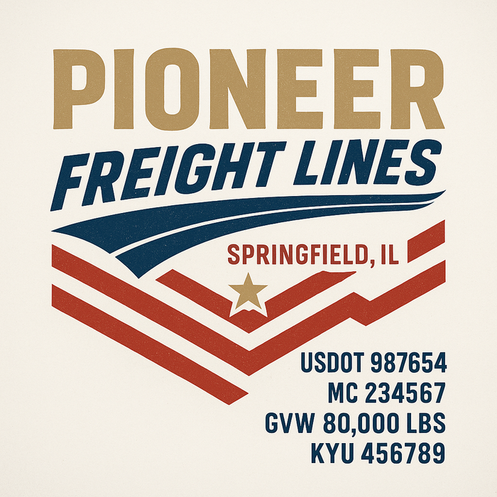 Custom Truck Door Decal Sticker Sign For Trucking, Transport, Logistics, Work Trucks, Semi Trucks With USDOT, MC, CA, KYU, VIN, GVW Regulation Numbers (Set of 2)
