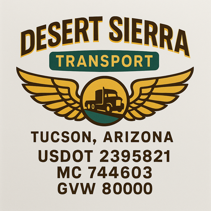 Custom Truck Door Decal Sticker Sign For Trucking, Transport, Logistics, Work Trucks, Semi Trucks With USDOT, MC, CA, KYU, VIN, GVW Regulation Numbers (Set of 2)