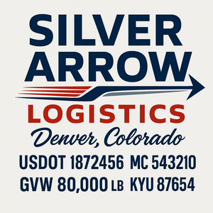Custom Truck Door Decal Sticker Sign For Trucking, Transport, Logistics, Work Trucks, Semi Trucks With USDOT, MC, CA, KYU, VIN, GVW Regulation Numbers (Set of 2)