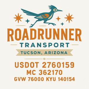 Custom Truck Door Decal Sticker Sign For Trucking, Transport, Logistics, Work Trucks, Semi Trucks With USDOT, MC, CA, KYU, VIN, GVW Regulation Numbers (Set of 2)