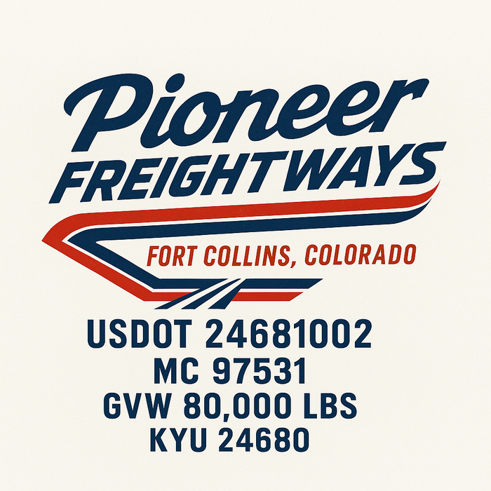 Custom Truck Door Decal Sticker Sign For Trucking, Transport, Logistics, Work Trucks, Semi Trucks With USDOT, MC, CA, KYU, VIN, GVW Regulation Numbers (Set of 2)