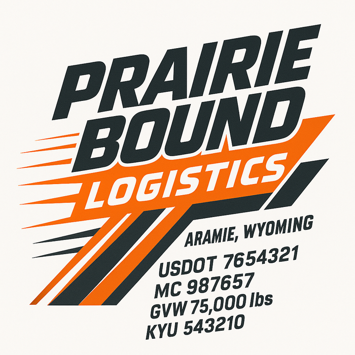 Custom Truck Door Decal Sticker Sign For Trucking, Transport, Logistics, Work Trucks, Semi Trucks With USDOT, MC, CA, KYU, VIN, GVW Regulation Numbers (Set of 2) (Copy)