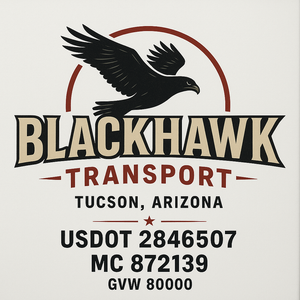 Custom Truck Door Decal Sticker Sign For Trucking, Transport, Logistics, Work Trucks, Semi Trucks With USDOT, MC, CA, KYU, VIN, GVW Regulation Numbers (Set of 2)