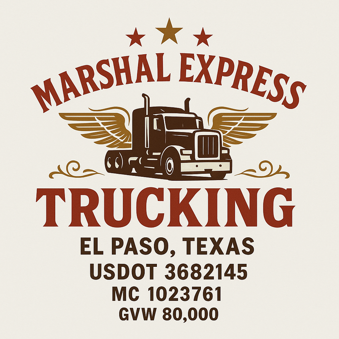 Custom Truck Door Decal Sticker Sign For Trucking, Transport, Logistics, Work Trucks, Semi Trucks With USDOT, MC, CA, KYU, VIN, GVW Regulation Numbers (Set of 2)