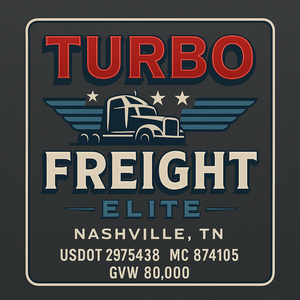 Custom Truck Door Decal Sticker Sign For Trucking, Transport, Logistics, Work Trucks, Semi Trucks With USDOT, MC, CA, KYU, VIN, GVW Regulation Numbers (Set of 2)