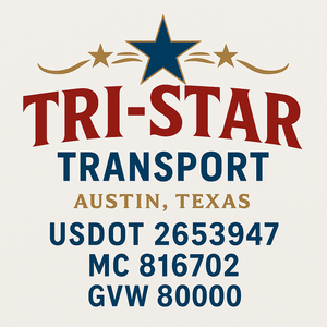 Custom Truck Door Decal Sticker Sign For Trucking, Transport, Logistics, Work Trucks, Semi Trucks With USDOT, MC, CA, KYU, VIN, GVW Regulation Numbers (Set of 2)