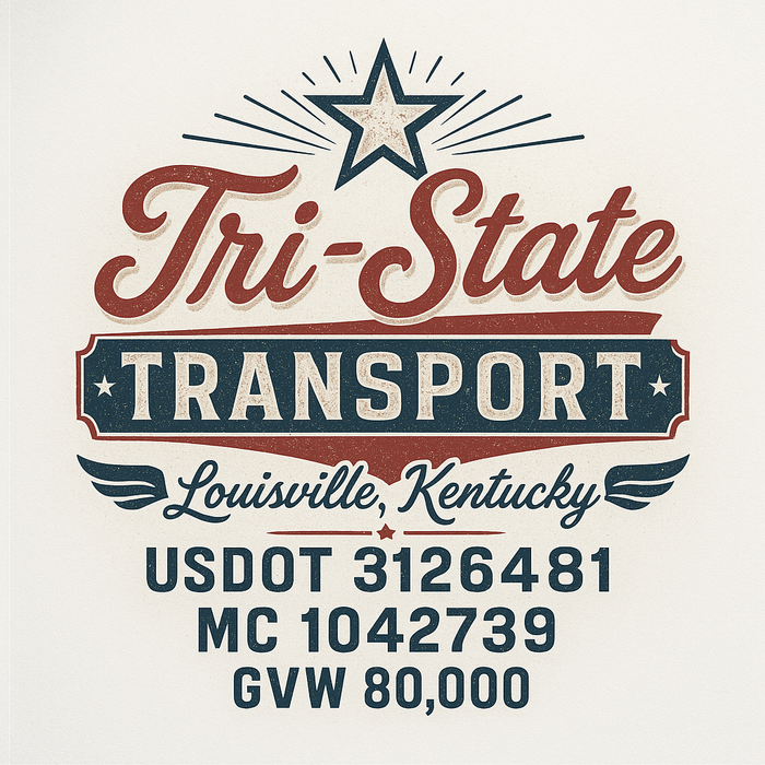 Custom Truck Door Decal Sticker Sign For Trucking, Transport, Logistics, Work Trucks, Semi Trucks With USDOT, MC, CA, KYU, VIN, GVW Regulation Numbers (Set of 2)
