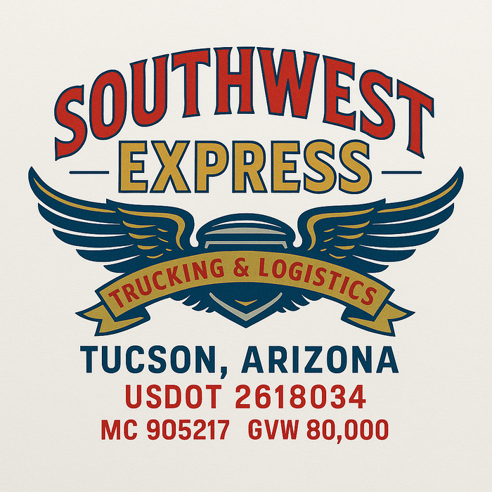 Custom Truck Door Decal Sticker Sign For Trucking, Transport, Logistics, Work Trucks, Semi Trucks With USDOT, MC, CA, KYU, VIN, GVW Regulation Numbers (Set of 2)