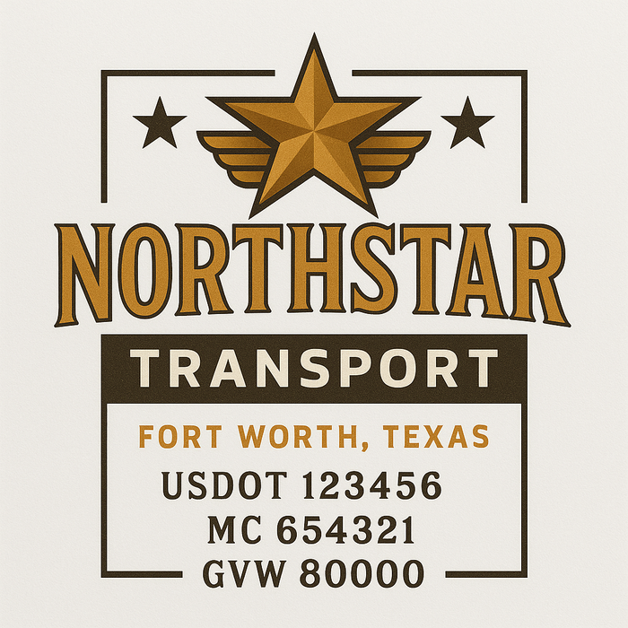 Custom Truck Door Decal Sticker Sign For Trucking, Transport, Logistics, Work Trucks, Semi Trucks With USDOT, MC, CA, KYU, VIN, GVW Regulation Numbers (Set of 2)