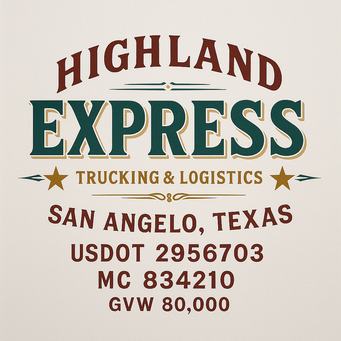 Custom Truck Door Decal Sticker Sign For Trucking, Transport, Logistics, Work Trucks, Semi Trucks With USDOT, MC, CA, KYU, VIN, GVW Regulation Numbers (Set of 2)